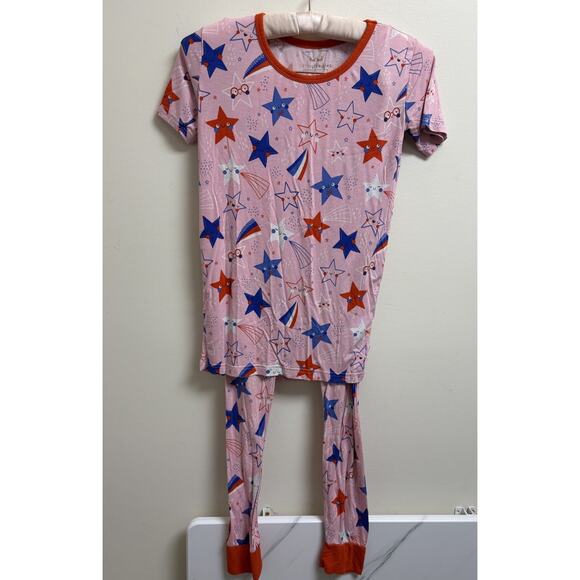 Little Sleepies Kids Pajama Set 12/14 Shooting Star Patriotic Bamboo Viscose - Picture 1 of 5